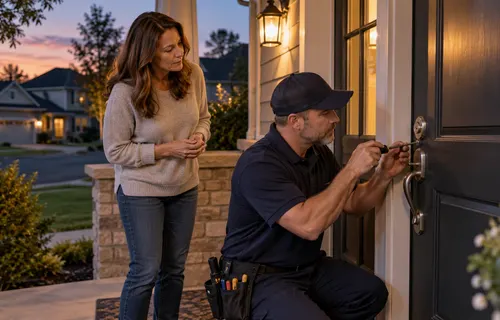 Locksmith providing urgent lock assistance