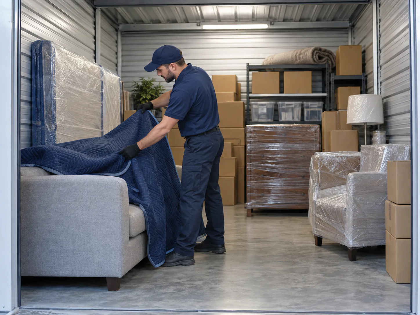 Moving boxes prepared for long-term storage
