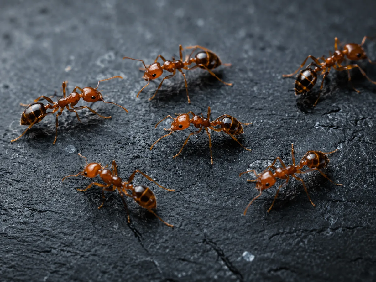 Ants moving across a surface