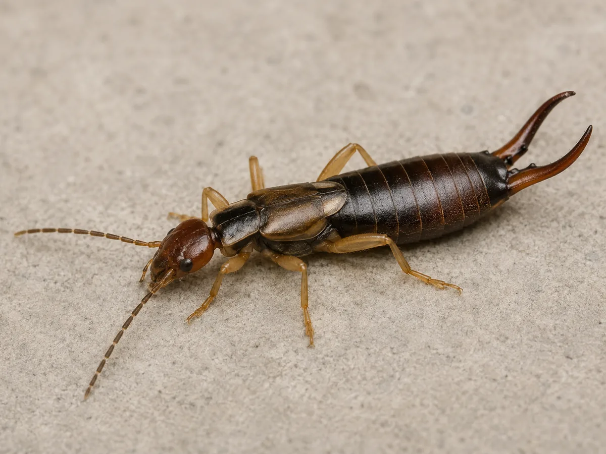 Close-up view of an earwig
