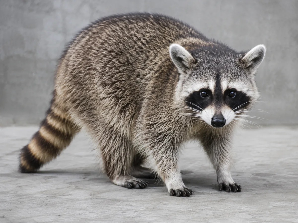 Raccoon shown outdoors