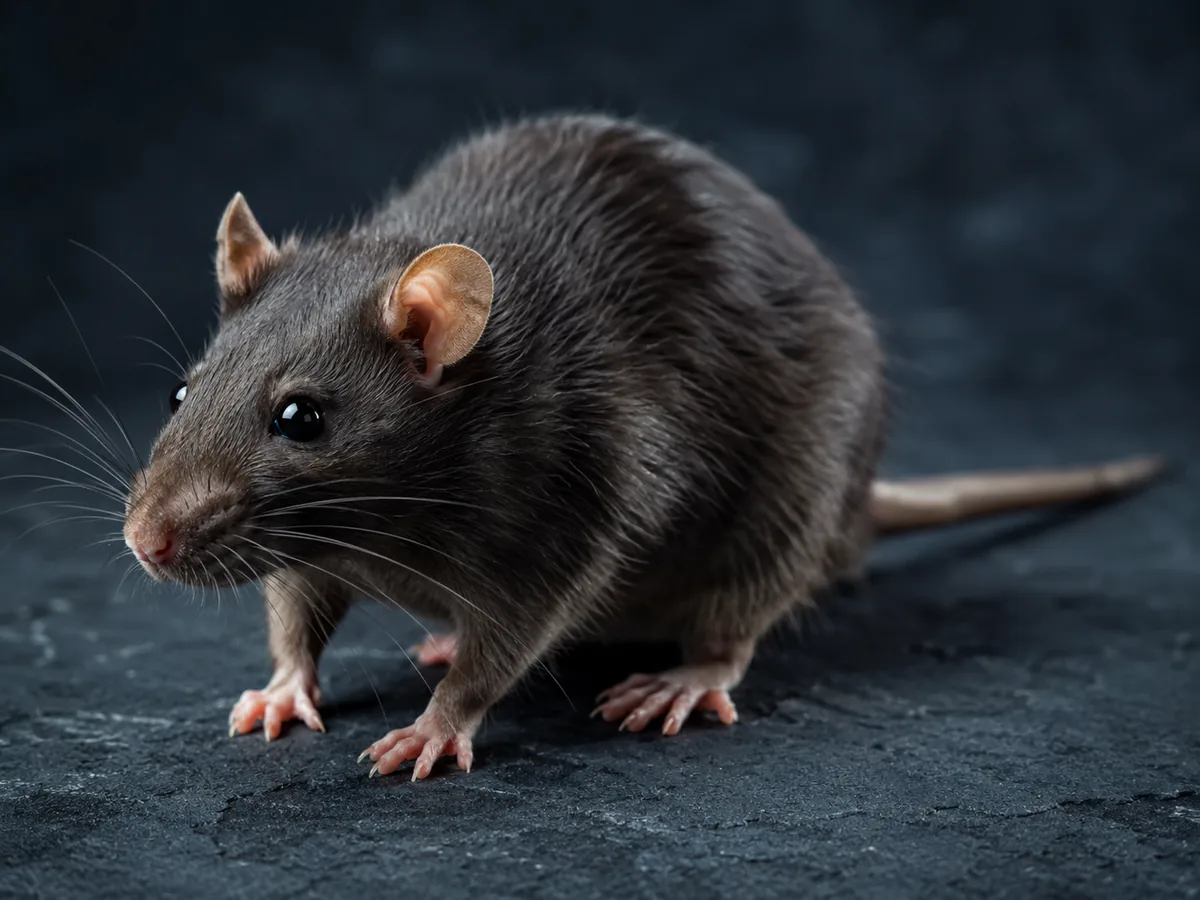 Rodent shown against a dark background