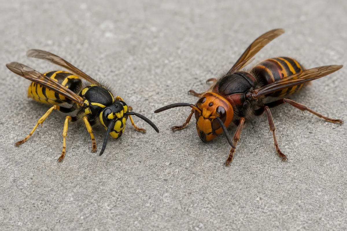 Close-up view of wasps and hornets